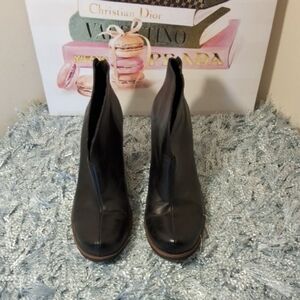 Black Leather Ankle Boots